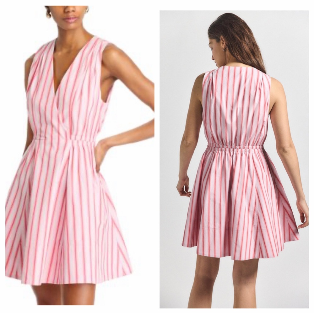 Derek Lam 10 Crosby Red Stripe Benibana Dress in Multi Size 4 NWT - Picture 1 of 12